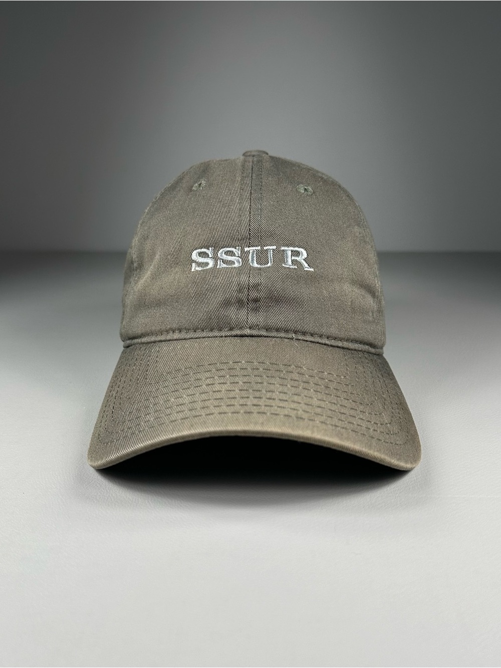 SSUR Embroidered Logo Olive Khaki Green Dad Hat Cap
